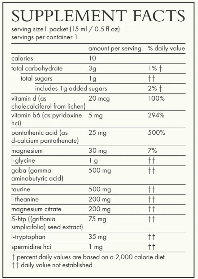 calm (beauty) spermidine & taurine daily supplement