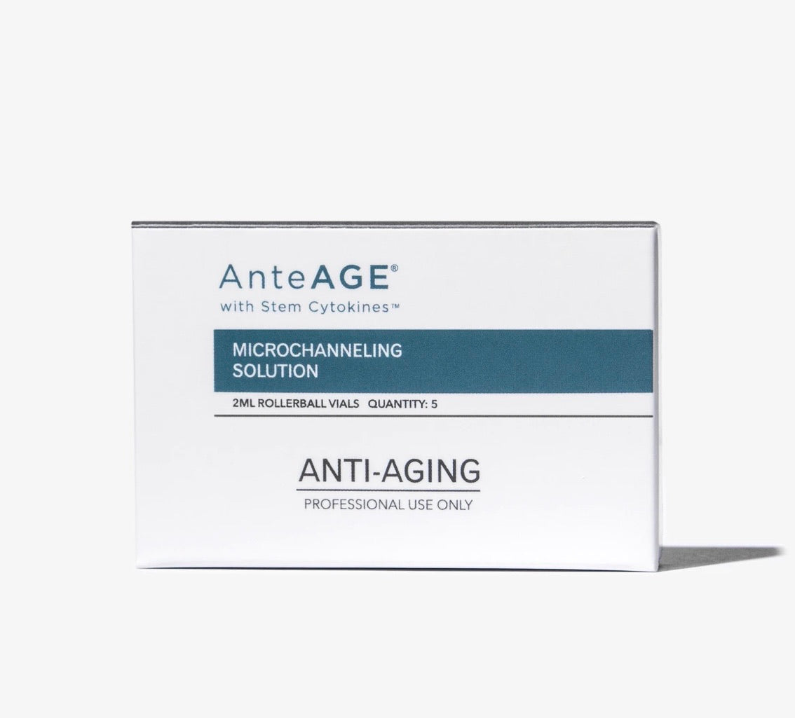 ANTEAGE Microchanneling Solution Box (5) - A set of five boxes containing specialized solutions for micro channeling procedures